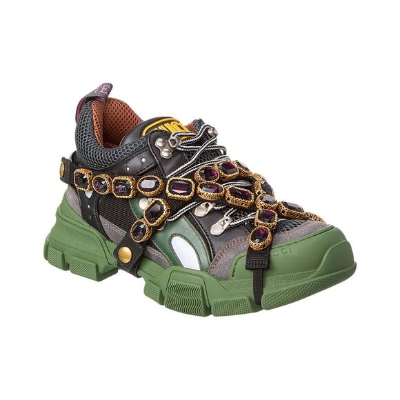 Gucci Flashtrek Leather & Mesh Sneaker, Grey - Picture 1 of 5